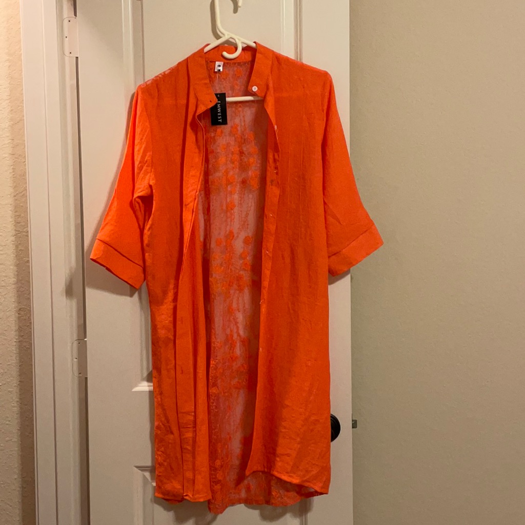 Orange Button Down Tunic